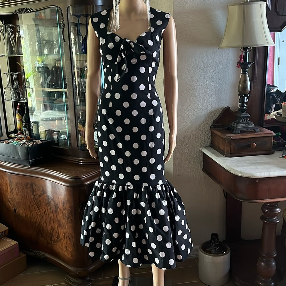 Rebecca de Ravenel sleeveless polka dot dress size 0